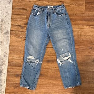Abercrombie & Fitch Blue Distressed Boyfriend Jeans